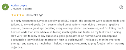 5-star Google review from Adrian Joyce