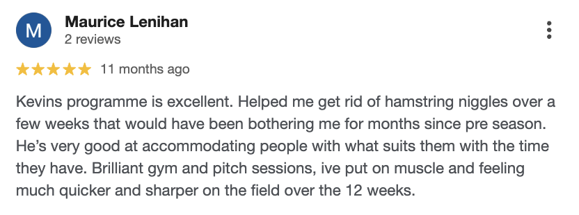 5-star Google review from Maurice Lenihan